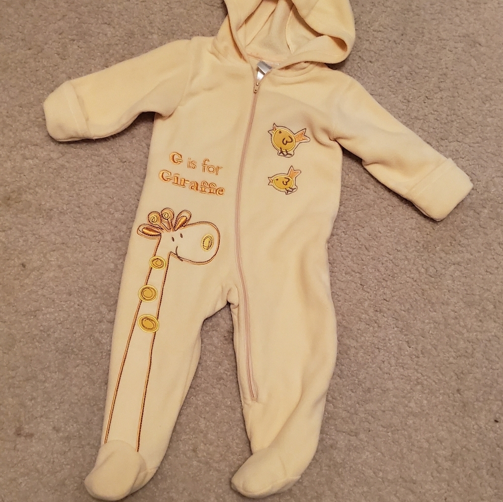 Fleece zip-up suit.